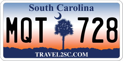SC license plate MQT728