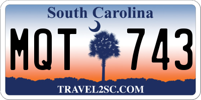 SC license plate MQT743