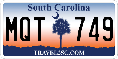 SC license plate MQT749