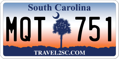 SC license plate MQT751