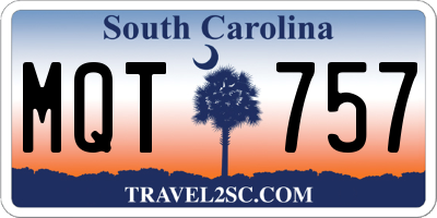 SC license plate MQT757