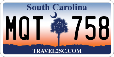SC license plate MQT758