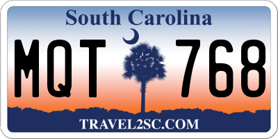 SC license plate MQT768