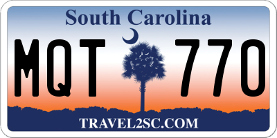 SC license plate MQT770