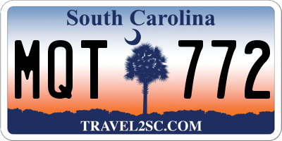 SC license plate MQT772