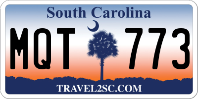 SC license plate MQT773