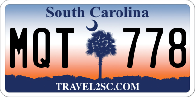 SC license plate MQT778