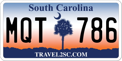SC license plate MQT786