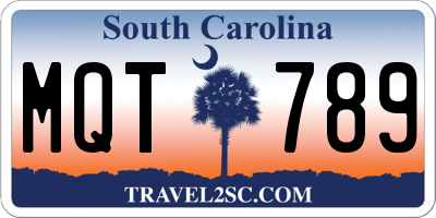 SC license plate MQT789