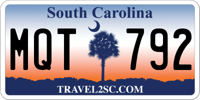 SC license plate MQT792