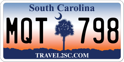 SC license plate MQT798