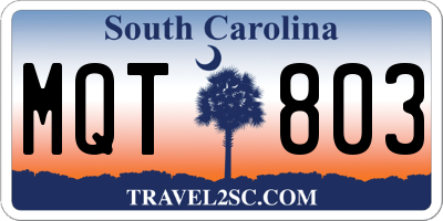 SC license plate MQT803