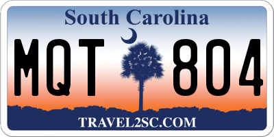 SC license plate MQT804