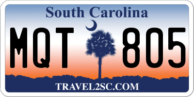 SC license plate MQT805