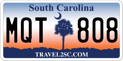 SC license plate MQT808