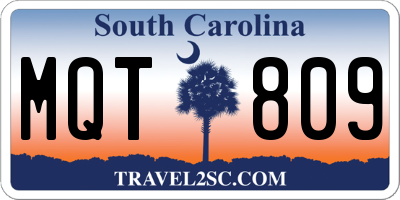 SC license plate MQT809