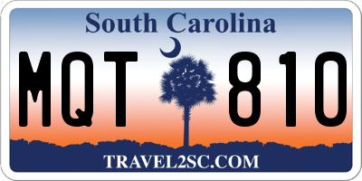 SC license plate MQT810