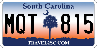 SC license plate MQT815