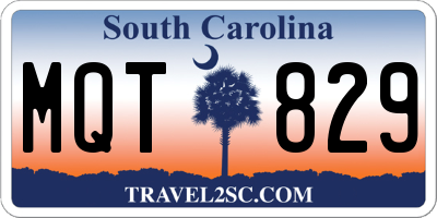 SC license plate MQT829