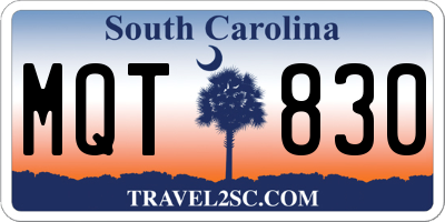 SC license plate MQT830
