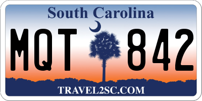 SC license plate MQT842