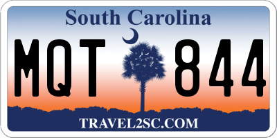 SC license plate MQT844