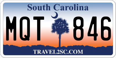 SC license plate MQT846