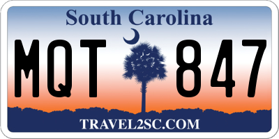 SC license plate MQT847