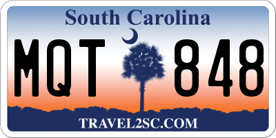 SC license plate MQT848