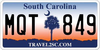 SC license plate MQT849