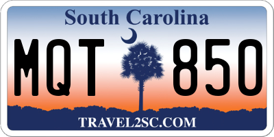 SC license plate MQT850
