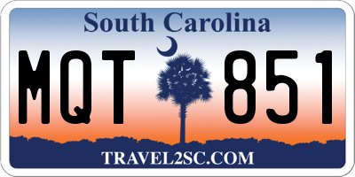 SC license plate MQT851