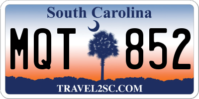 SC license plate MQT852