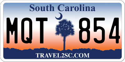 SC license plate MQT854
