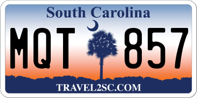 SC license plate MQT857