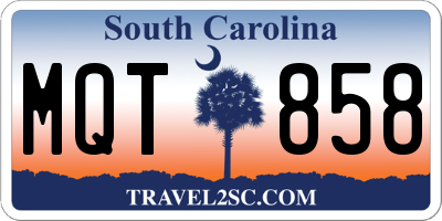 SC license plate MQT858