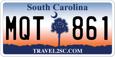 SC license plate MQT861