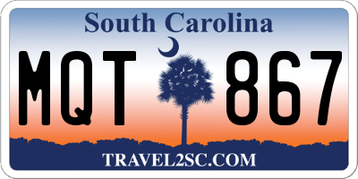 SC license plate MQT867