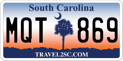 SC license plate MQT869
