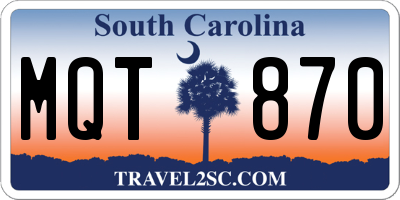 SC license plate MQT870
