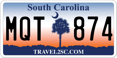 SC license plate MQT874