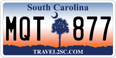 SC license plate MQT877