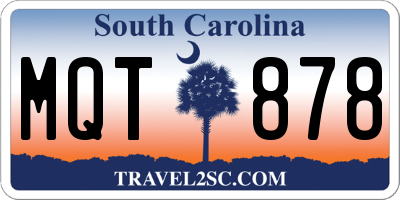 SC license plate MQT878