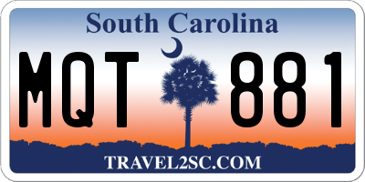 SC license plate MQT881