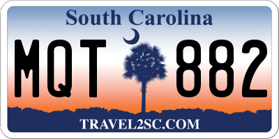 SC license plate MQT882