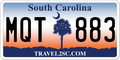 SC license plate MQT883