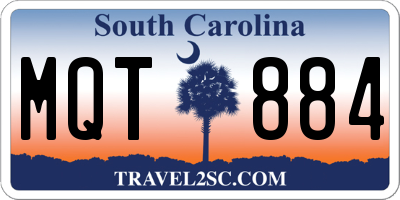 SC license plate MQT884