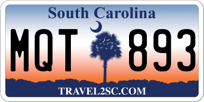 SC license plate MQT893