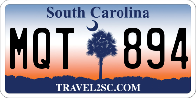 SC license plate MQT894