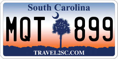 SC license plate MQT899